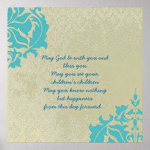 EN GAMMAL IRISK BRÖLLOPSSEGN Distressed Damask Poster