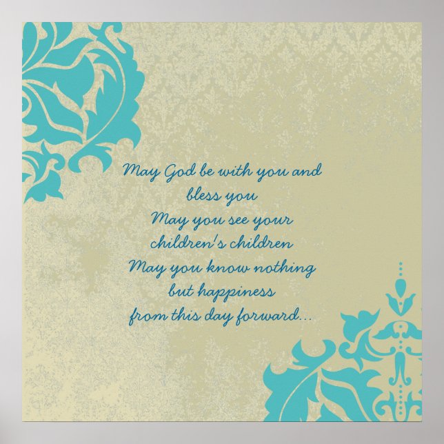 EN GAMMAL IRISK BRÖLLOPSSEGN Distressed Damask Poster (Framsidan)