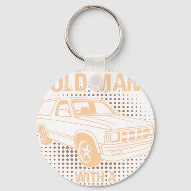 En gammal man Chevrolet Blazer 1989 Nyckelring (Framsida)