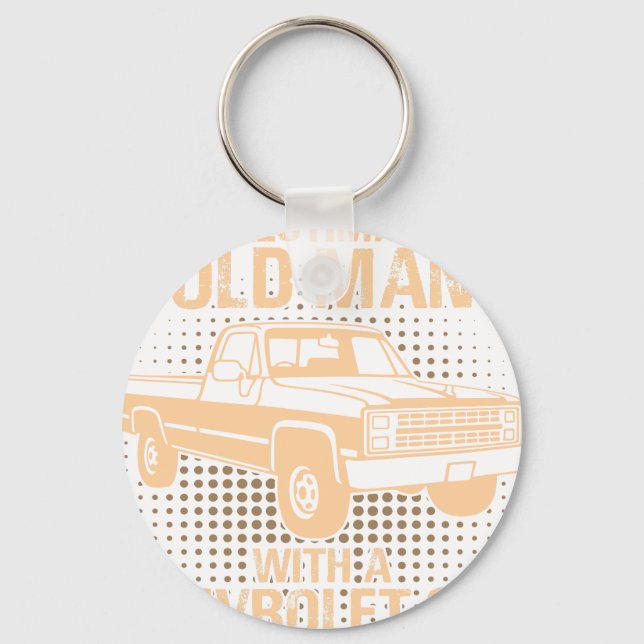 En gammal man Chevrolet C10 Silverado 1987 Nyckelring (Framsida)