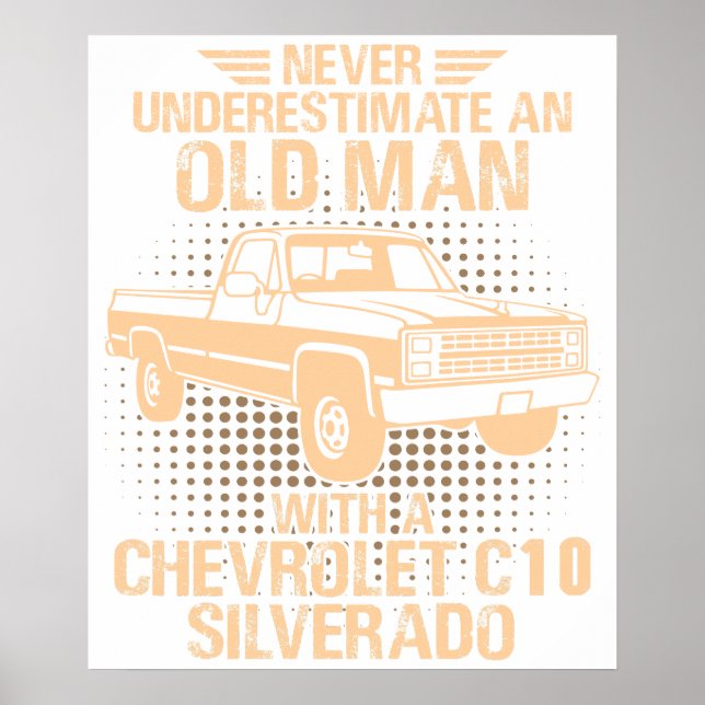 En gammal man Chevrolet C10 Silverado 1987 Poster (Framsidan)