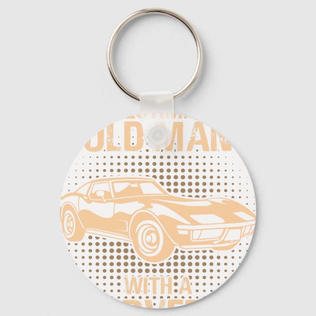 En gammal man Chevrolet Corvette 1979 C3 Nyckelring (Framsida)