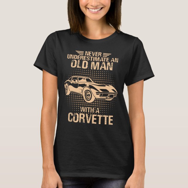 En gammal man Chevrolet Corvette 1979 C3 T Shirt (Framsida)