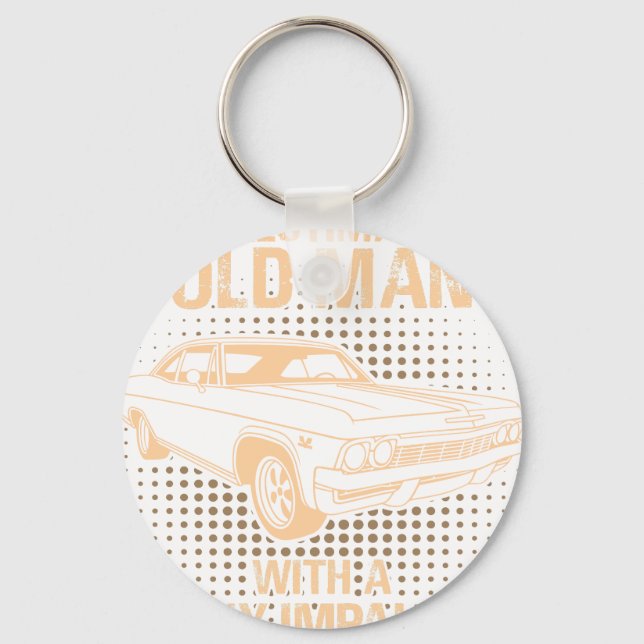 En gammal man Chevrolet Impala Ss 1965 Nyckelring (Framsida)