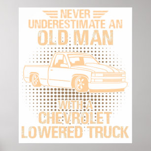 En gammal man Chevrolet sänkt lastbil vektor Poster