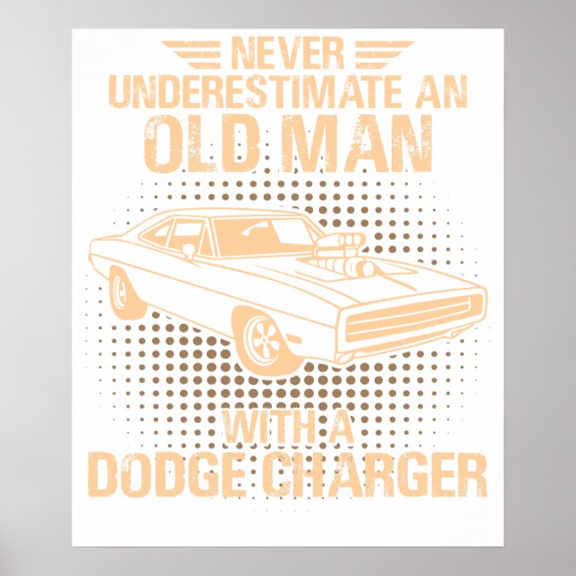 En gammal man Dodge Charger 1970 Poster (Framsidan)