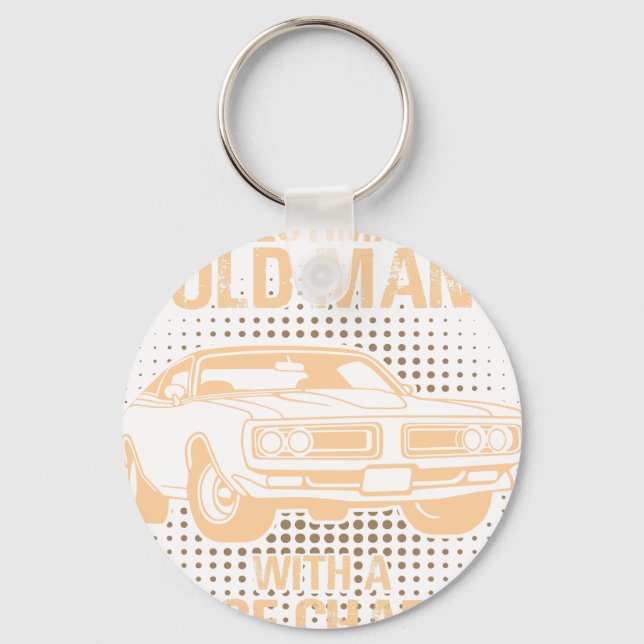 En gammal man Dodge Charger 1971 Nyckelring (Framsida)