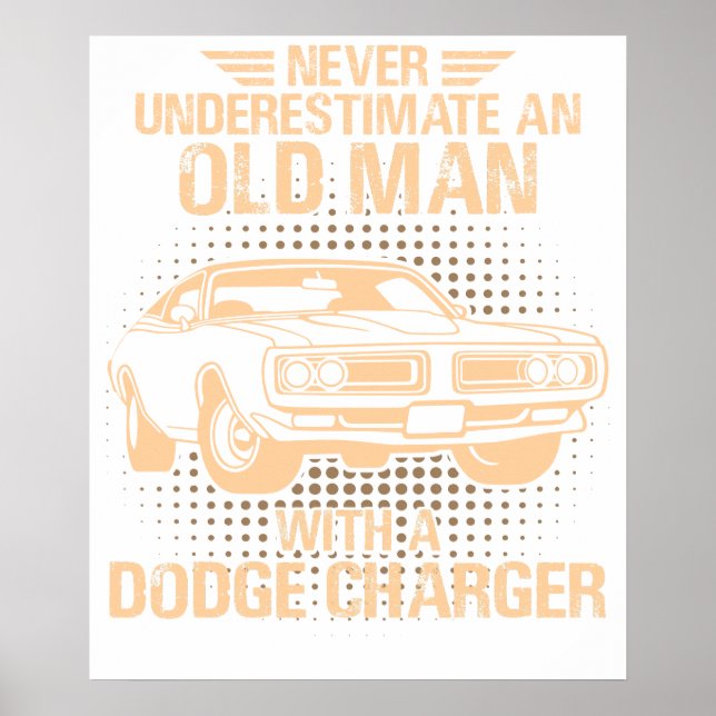 En gammal man Dodge Charger 1971 Poster (Framsidan)