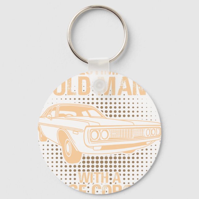 En gammal man Dodge Coronet 1972 Nyckelring (Framsida)