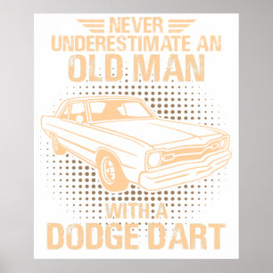 En gammal man Dodge Dart vintagevintage Poster