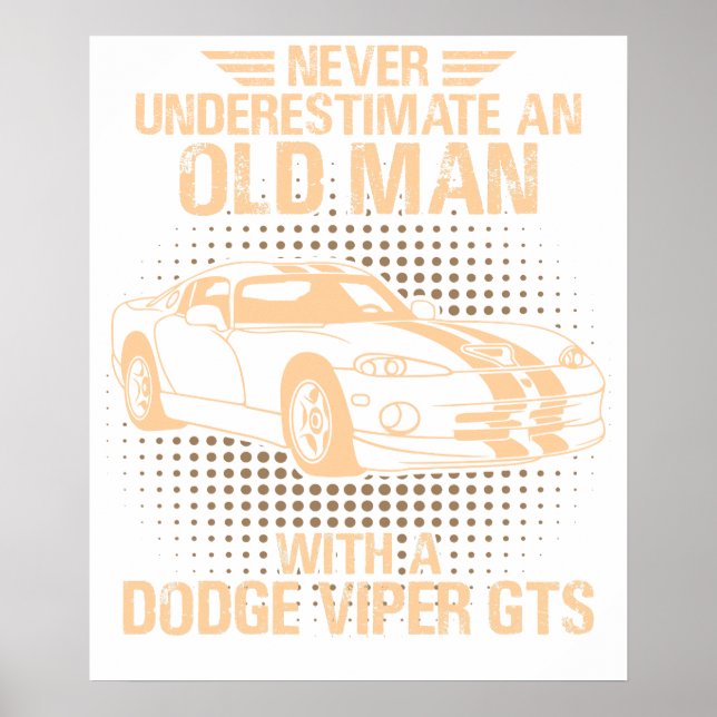 En gammal man Dodge Viper 1996 Gts-ränder Poster (Framsidan)