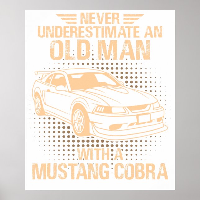 En gammal man Ford Mustang 2000 Svt Cobra R Poster (Framsidan)
