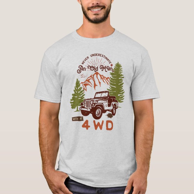 En gammal man med en 4WD-citat - en fin Äventyr Pa T Shirt (Framsida)
