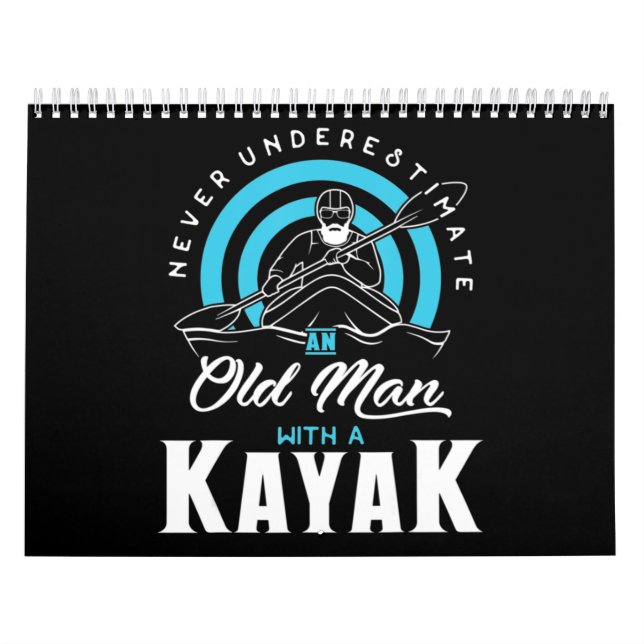 En gammal man med Kayak Kalender (Omslag)