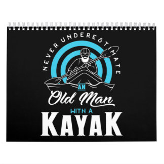 En gammal man med Kayak Kalender