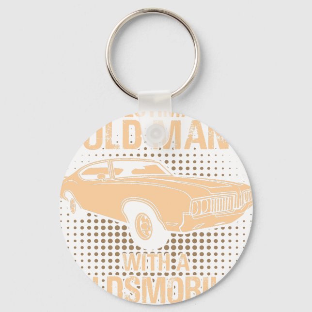 En gammal man Oldsmobile Cutlass 1970 Nyckelring (Framsida)