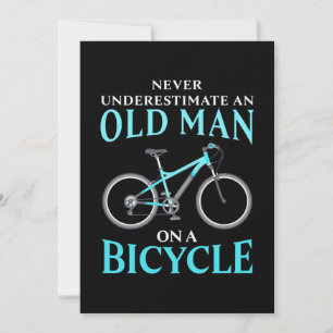 En gammal man på en cykel inbjudningar