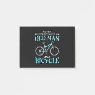 En gammal man på en cykel post-it block
