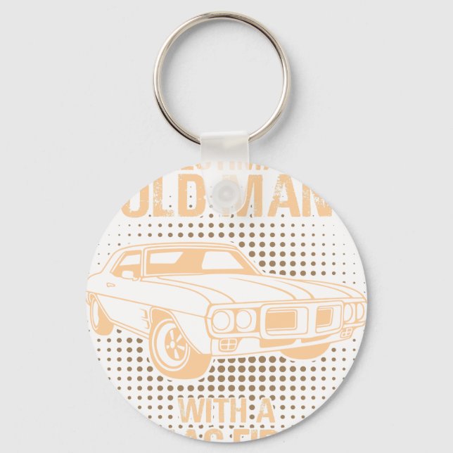 En gammal man Pontiac Firebird 1969 Nyckelring (Framsida)