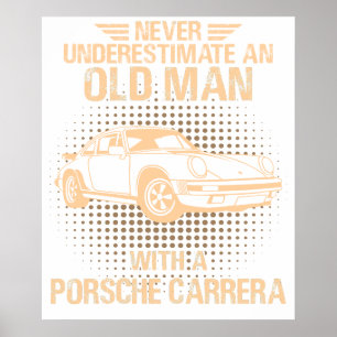 En gammal man Porsche Carrera 1984 Poster