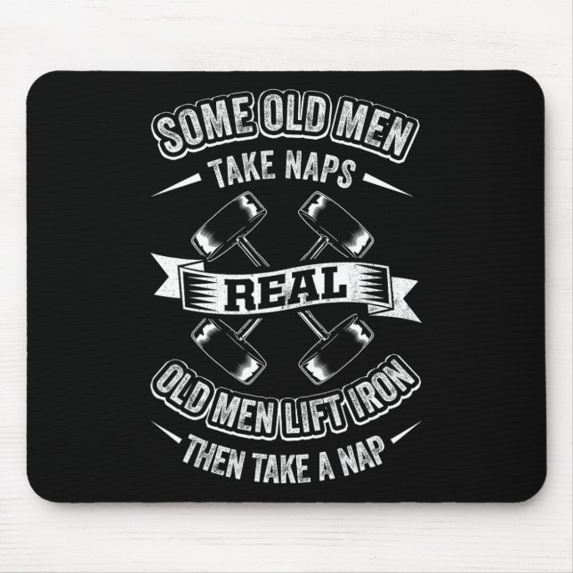 En gammal Manar tar Naps Rie Gamle Manar Hiss Järn Musmatta (Framsidan)