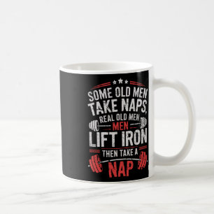 En gammal Manar tar Naps Riold Manar Hiss Järn Wei Kaffemugg