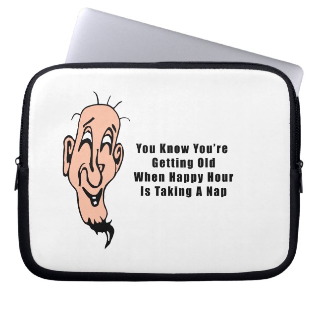 En gammal mans Lycklig-timme Laptop Sleeve (Framsidan)