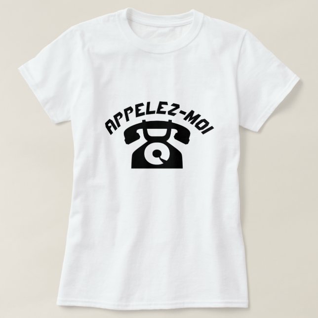 En gammal mobil med text Appelez-moi T Shirt (Design framsida)