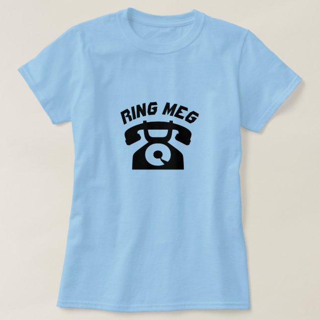 En gammal mobil med text Ring meg Tee (Design framsida)