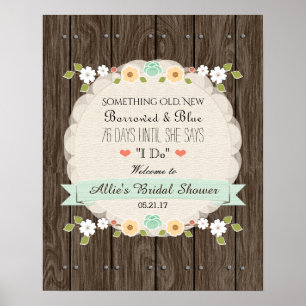 En gammal ny Mint Boho Rustic-Möhippa Poster