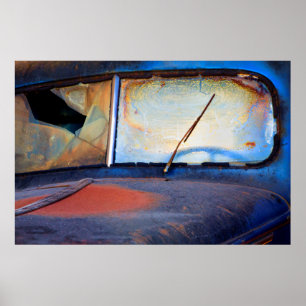 En gammal rostig lastbil poster
