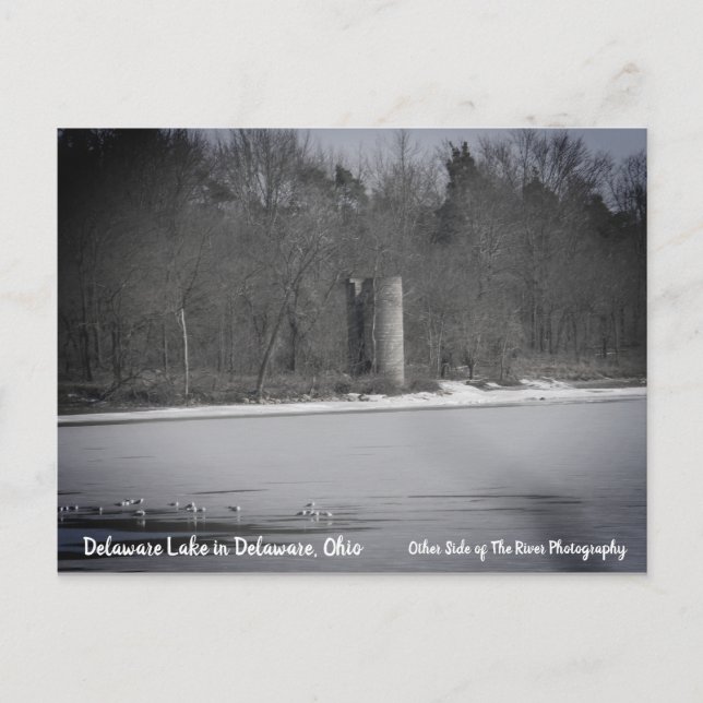 En gammal Silo på Delaware Sjö återstår Vykort (Framsida)