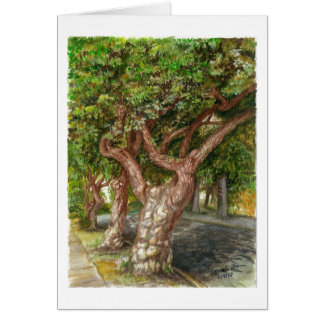 En gammal träd i L.A Hälsningskort