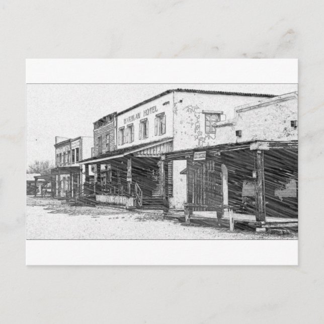 En gammal western Town Vykort (Framsida)