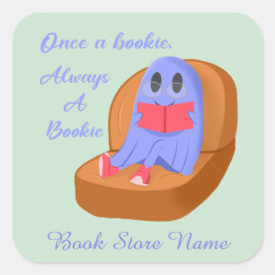 En gång en bookie alltid en bookie fyrkantigt klistermärke