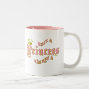 EN GÅNG EN PRINCESS ALLTID EN PRINCESS Två-Tonad MUGG