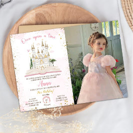 En gång för länge sedan prinsessa 5-års festfoto inbjudningar