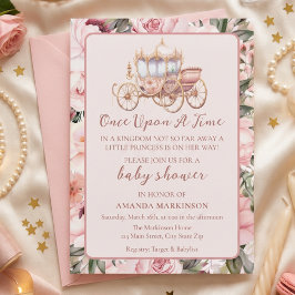 En gång för länge sedan Rosa Prinsessa Bebis firan Inbjudningar