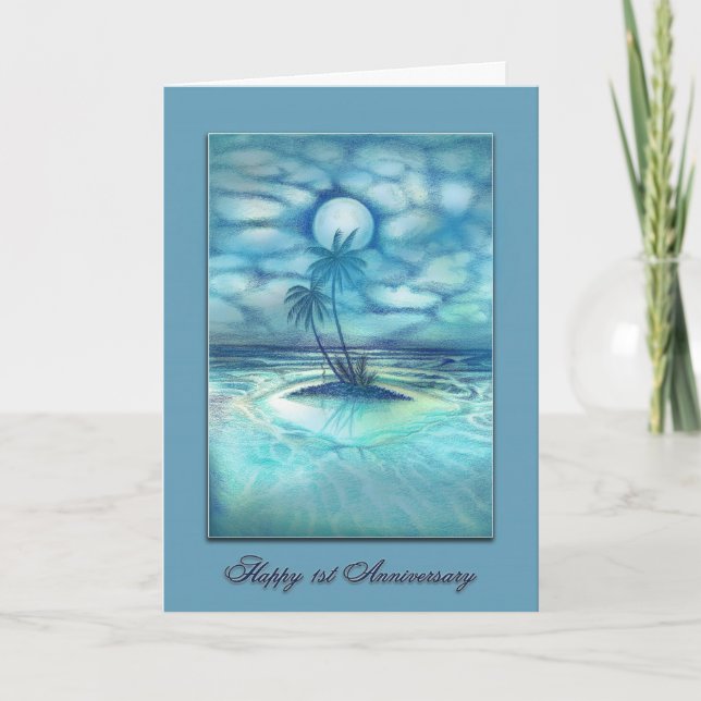 En gång i en 1st årsdag "för blåttmåne", oas kort (Framsida)