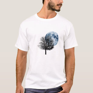 En gång i en blåttmåne - fullmåneträdnatur t-shirt