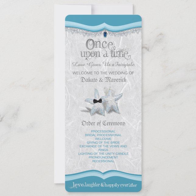 En gång i tiden bröllopsprogram inbjudningar (Framsida)