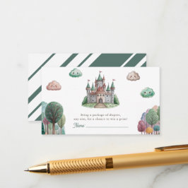 En gång i tiden Grön slott Pastell Baby Shower Tilläggskort