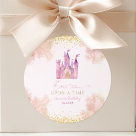 En gång i tiden prinsessan 1:a födelsedagen Party Runt Klistermärke