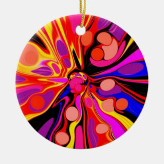 En gång på en Groovy Time Julgransprydnad Keramik