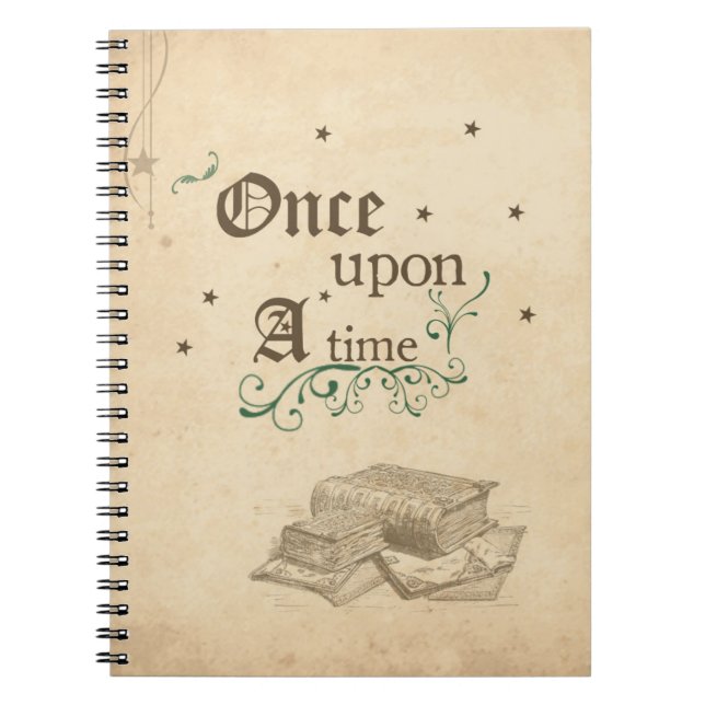 En gång på en Time notera boken Anteckningsbok Med Spiral (Framsidan)
