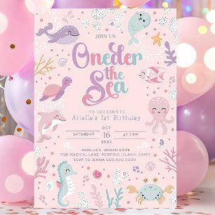 En gång till inbjudan till Sea Birthday. Ocean Bir