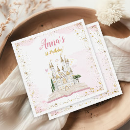 En gångs saga prinsessa 1-års födelsedagsfest pappersservett