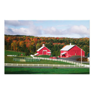 En gård i Vermont nära Peacham. Fototryck