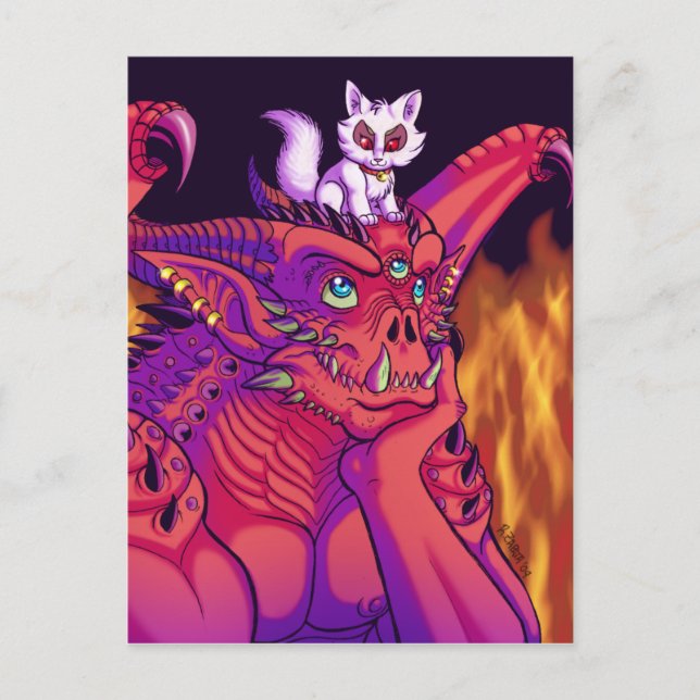 En gargoyle och hans husdjur vykort (Framsida)