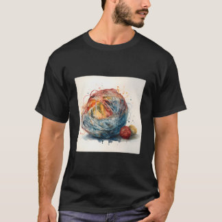En garnboll som rullar upp sig t shirt